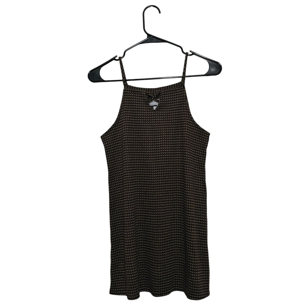 Bonkers Clothing Co Vintage 90s Houndstooth Micro Mini Dress Tunic Women's SZ 12